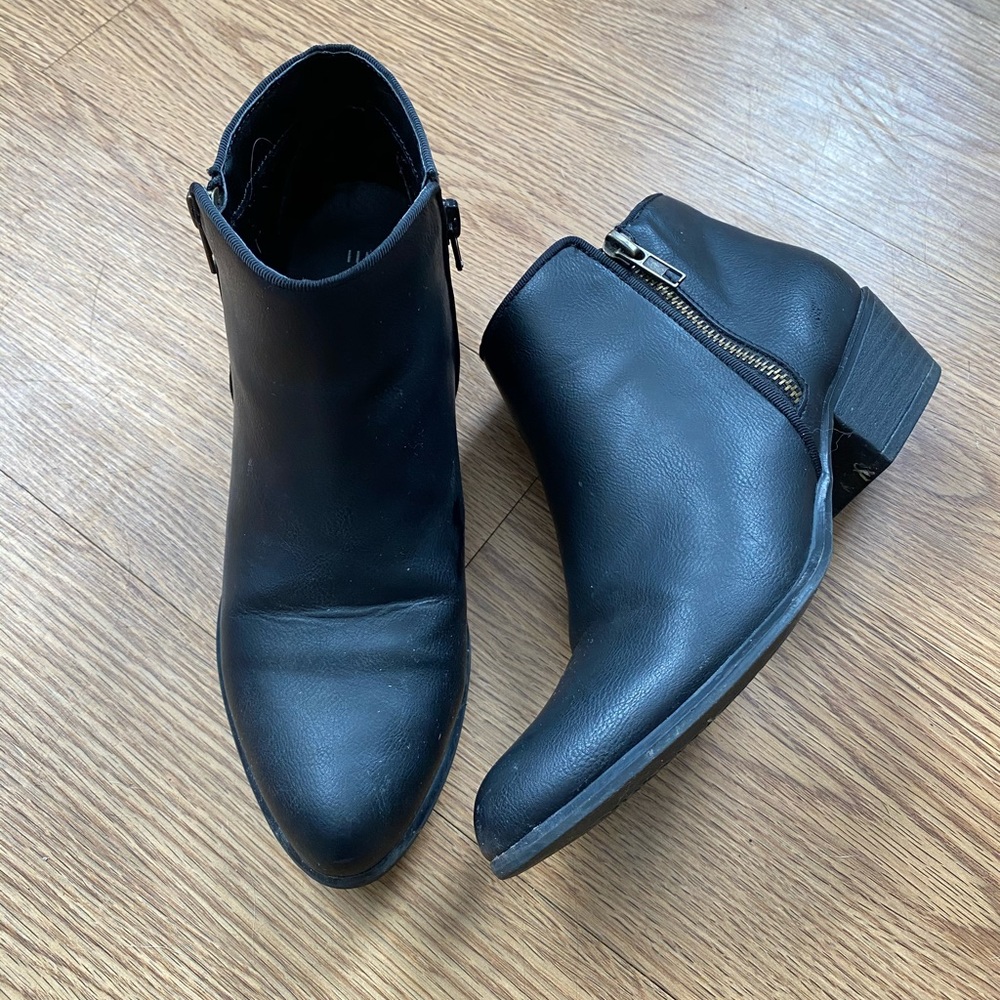 Faux Leather Ankle Boots